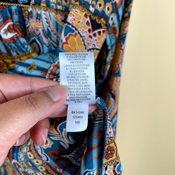 Melissa Paige Boho Southwestern Chiffon Blouse S - Picture 9 of 11